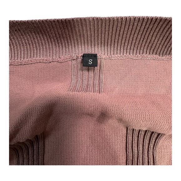 ARACH&CLOZ Women's Size S Knit Cardigan Button Front Long Sleeve Textured Mauve - Picture 4 of 8